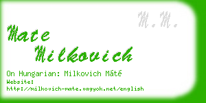 mate milkovich business card